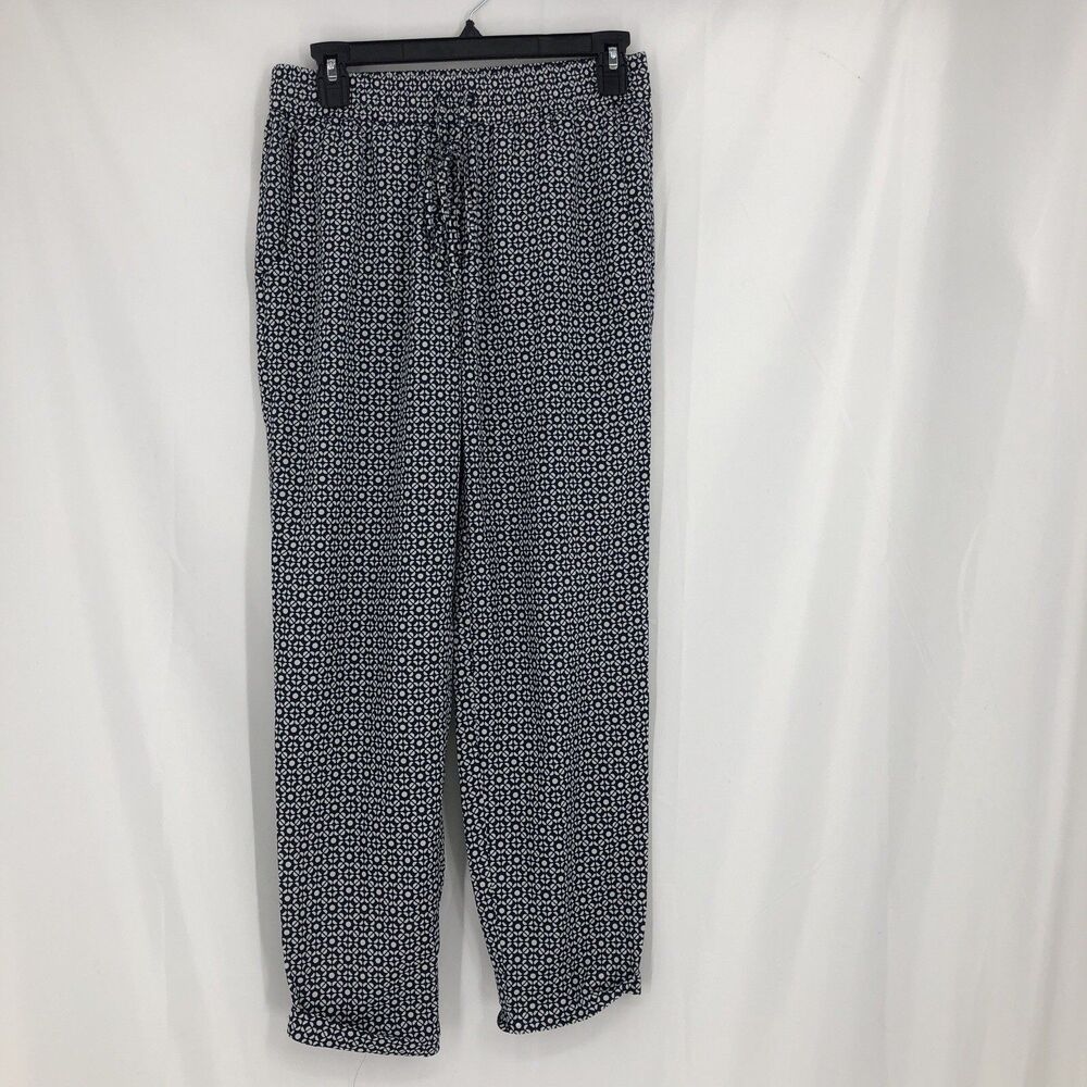 J.Crew Turner Pant Womens 4 Navy Chiffon Elastic Waist Ankle Cuffed Size 4